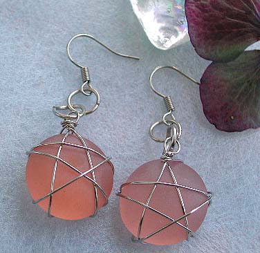 Wholesale handcrafted jewelry and beaded earring with matt finished orange glass bead