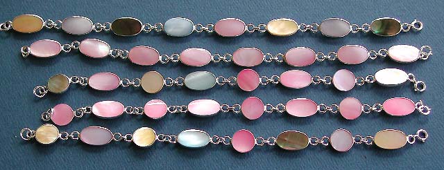 wholesale bracelet, 925 sterling silver jewelry with seashell inlaid, bracelet wholesale lot price