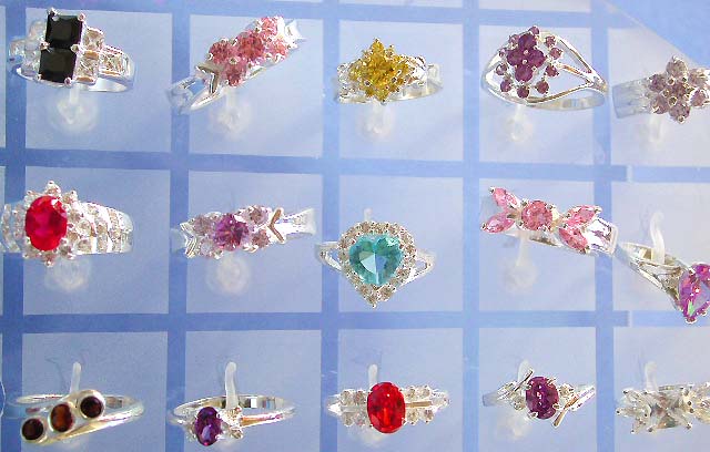 Shopping online silver jewelry catalog, 925. sterling silver cz ring in assorted pattern design