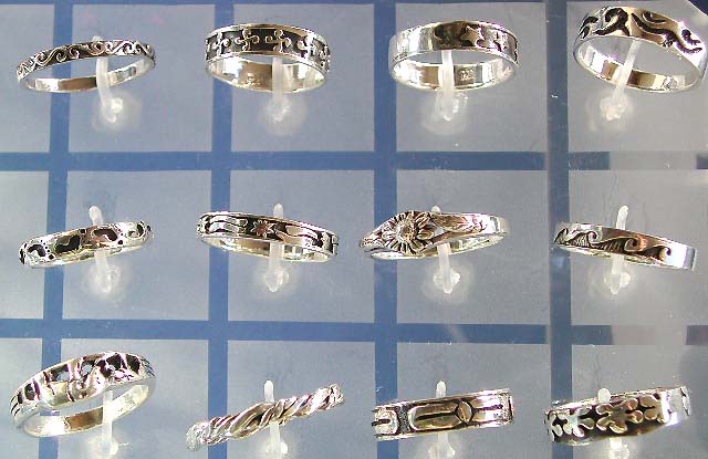 Contemporary jewelry trend, ring sterling silver setting in thin band design and carved pattern decor