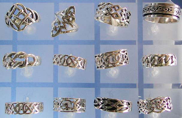 Wholesale Celtic sterling silver jewelry, Sterling silver ring with carved-out Celtic knot work pattern design