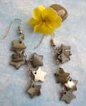 Fashion earring with multi pinkish star shape seashell design