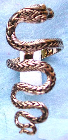 Gothic jewelry Vampire jewelry wholesale collection - snake serpent ring and costume accessory made of bronze metal with a feel of hippy, goth, punk


