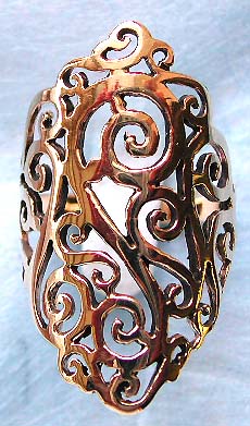Filigree fashion accessory and antique style jewelry. Filigree jewelry wholesaler wholesale filigree antique Art Deco style bronze ring